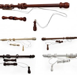 Wooden Curtain Rod Ø 35 mm – Solid, Various Colors