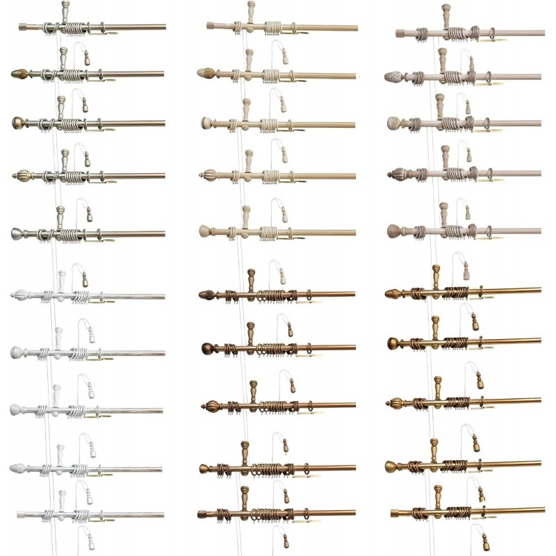 35mm Wooden Curtain Rod Made to Measure – Cord or Tear