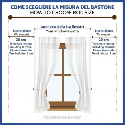 Varão de cortina de madeira Ø23 mm – Feito à mão em várias cores