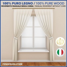 Wooden Curtain Rod Ø23 mm – Handcrafted in Various Colors