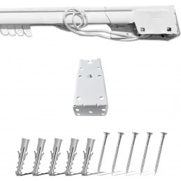 Uitschuifbare gordijnroede in wit aluminium