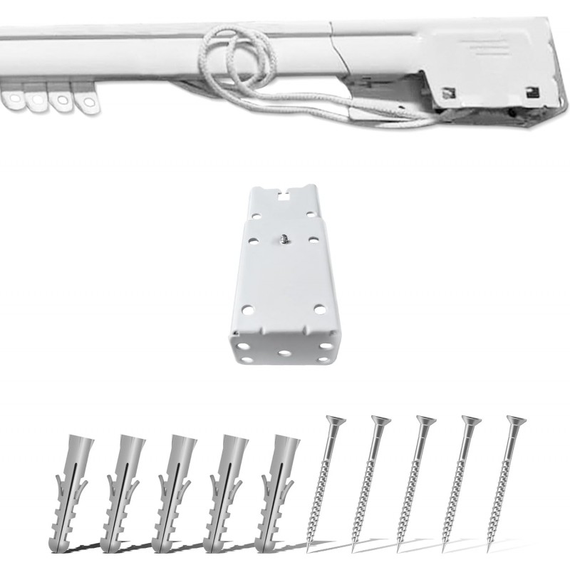 Rozsuwany drążek do zasłon w kolorze białego aluminium