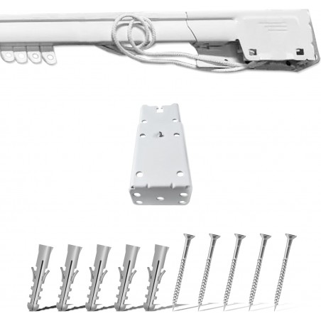 Rozsuwany drążek do zasłon w kolorze białego aluminium