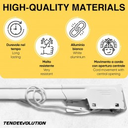 Bară extensibilă pentru perdea din aluminiu alb