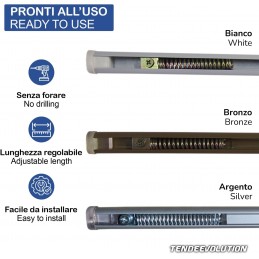 Astina a Pressione Estensibile per Tende | 1 Pezzo