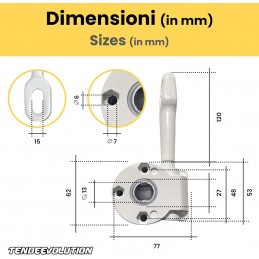 11:1 Manual Winch for Zamak Awnings – Made in Italy