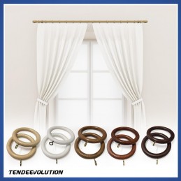 Wooden Curtain Rings Ø 35 mm – Various Colors Made in Italy