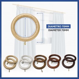 Wooden Curtain Rings Ø 35 mm – Various Colors Made in Italy