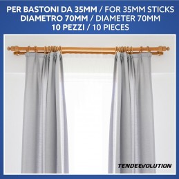 Wooden Curtain Rings Ø 35 mm – Various Colors Made in Italy