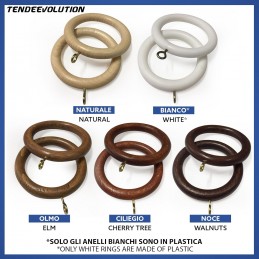 Wooden Curtain Rings Ø 35 mm – Various Colors Made in Italy