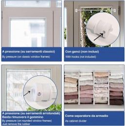 Telescopic din oțel Cortina Rod fără găurire