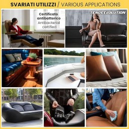 PRUATEK Nautical Eco-Leather by the Meter – Fire-Retardant Technical Fabric for Cushions and Upholstery