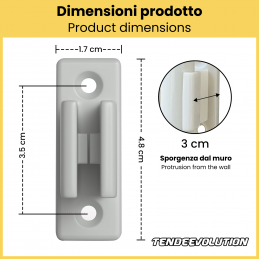 Ferma Asta in PVC per Fissaggio Sicuro al Muro