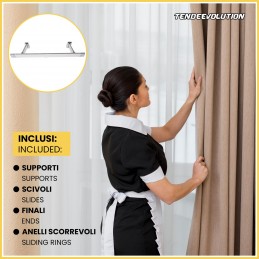 Bastone Piatto Tende 40x13 in Alluminio – Corda o Strappo