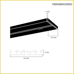Binario Wave per Tende a Onda – Su Misura, Parete o Soffitto in Alluminio