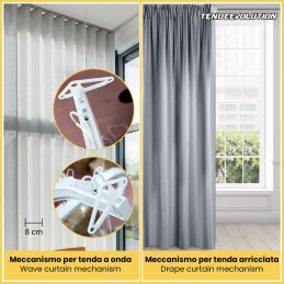 Valovita šina za zavjese – po mjeri, za zid ili strop, aluminijska