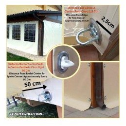 Bâche légère en PVC opaque avec œillets ovales pour tonnelles