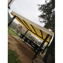 Nepermatomas PVC audinys su apvadu pavėsinėms