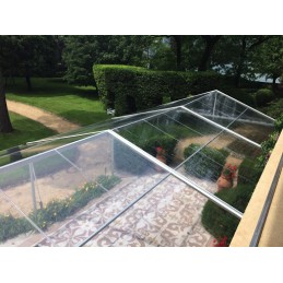 Transparant PVC-zeil met dikke oogjes voor buitengebruik