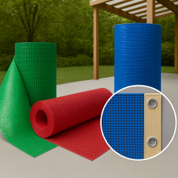 Mikroperforált PVC árnyékoló kendő 50 cm-enkénti lyukakkal – tartós és testreszabható