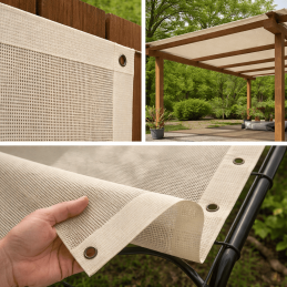 Mikroperforeeritud PVC varjutuskangas, millel on iga 50 cm järel augud – vastupidav ja kohandatav