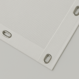 Bâche coupe-vent en PVC micro-perforé avec œillets ovales denses