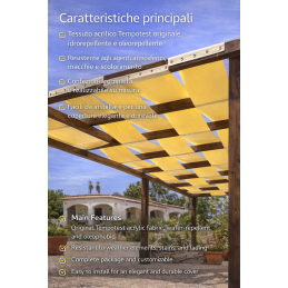 Toiles Tempotest Wave pour gazebos et pergolas sur mesure