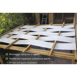 Tempotest Wave-stoffen voor op maat gemaakte tuinhuisjes en pergola's.