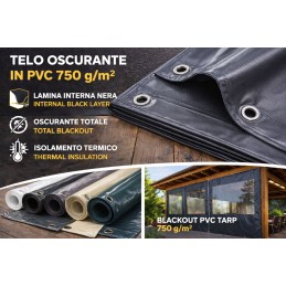 750 g/m² PVC mørklægningsstof til varmeisolering