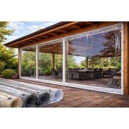 Bâche en PVC transparent sur mesure pour fermetures extérieures