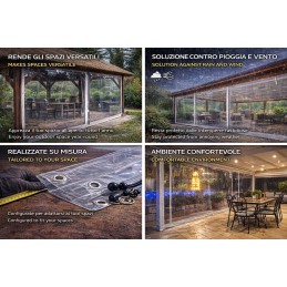 Pagal užsakymą pagamintas skaidrus PVC brezentas išoriniams uždarymams