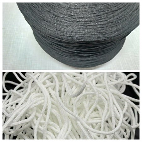 Élastique tubulaire rond de 3 mm pour masques - Sans latex et certifié Oeko-Tex