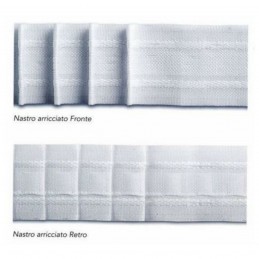 Panglică albă de 6,5 cm cu 2 fire și buzunare pentru perdele - raport 1:2