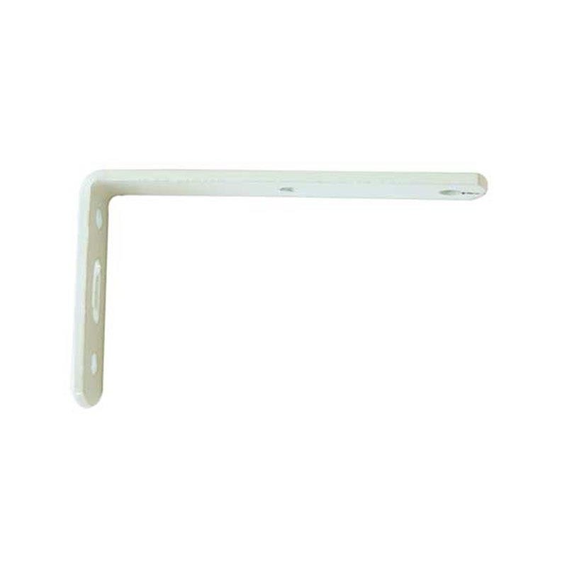 White Lacquered Galvanized Iron Shelf Bracket - Sturdy Support for All Uses, Various Sizes