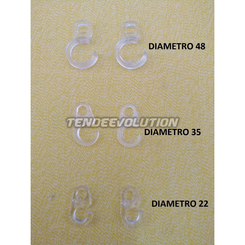 Crochets transparents pour rideaux – Lot de 20